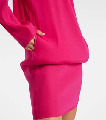 Silk-blend midi dress | Saint Laurent