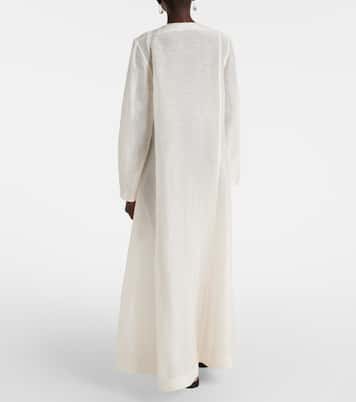 Pleated linen and silk kaftan | Tory Burch