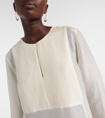 Pleated linen and silk kaftan | Tory Burch