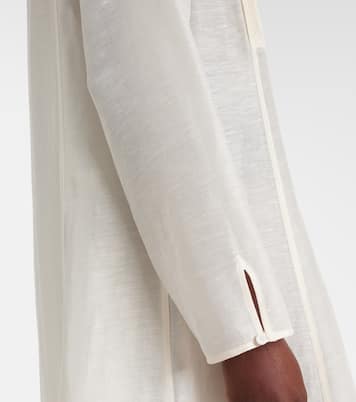 Pleated linen and silk kaftan | Tory Burch