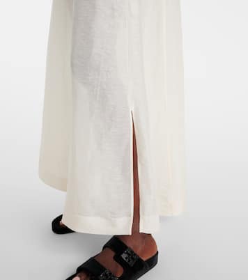 Pleated linen and silk kaftan | Tory Burch