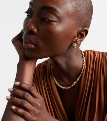 Lynx 9kt gold earrings with citrines, enamel, and diamonds | Yvonne Léon