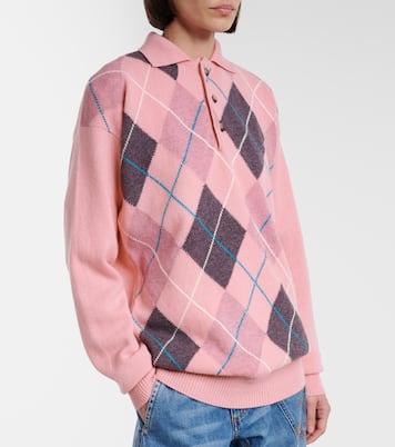 Argyle wool polo sweater | JW Anderson