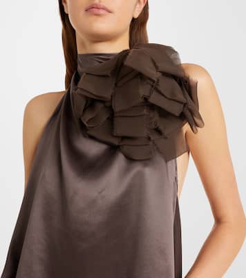 Lace-trimmed silk satin top | Magda Butrym