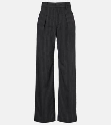 Pantalon droit rayé en laine mélangée | Isabel Marant