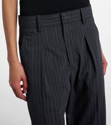 Pantalon droit rayé en laine mélangée | Isabel Marant