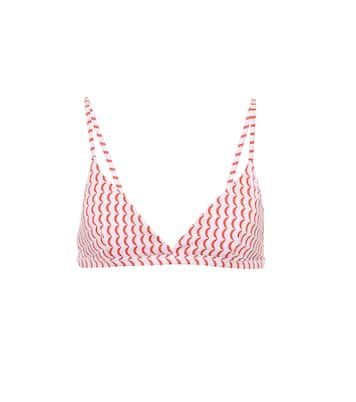 Genoa wave-print bikini top | Asceno