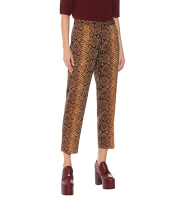 Snake-print high-rise wool pants | Dries Van Noten