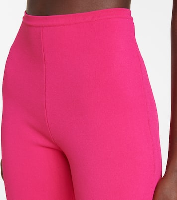 High-rise faux fur-trimmed leggings | Magda Butrym