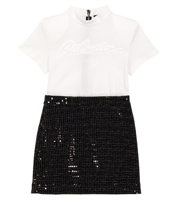 Verziertes Kleid aus Baumwolle | Balmain Kids