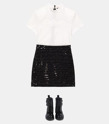 Verziertes Kleid aus Baumwolle | Balmain Kids
