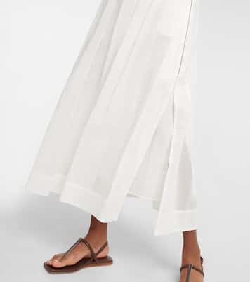 Falda larga en organza de algodón | Brunello Cucinelli