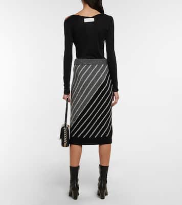 Falda midi en mezcla de lana de alpaca | Stella McCartney