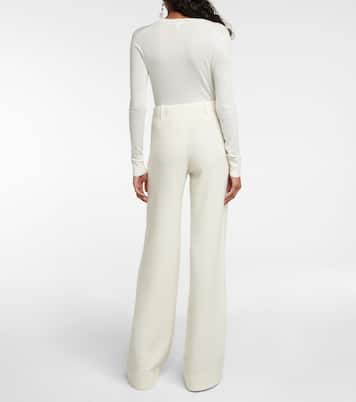 Pantalon ample à taille haute en laine | Chloé