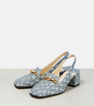 Pumps slingback Diamond Tilda 45 in denim | Jimmy Choo