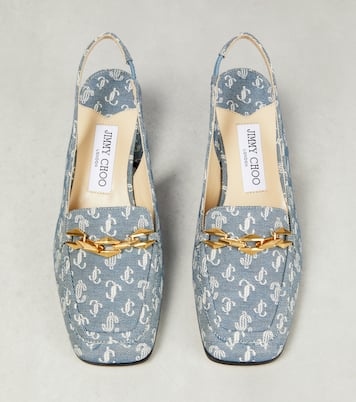 Pumps slingback Diamond Tilda 45 in denim | Jimmy Choo
