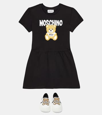Sneakers in pelle con orsetto | Moschino Kids
