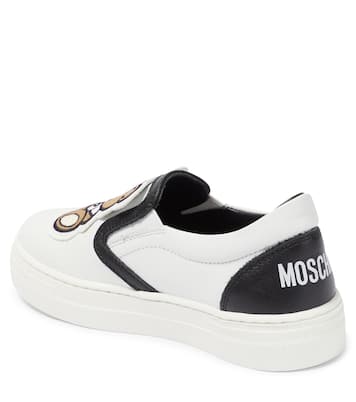 Sneakers in pelle con orsetto | Moschino Kids