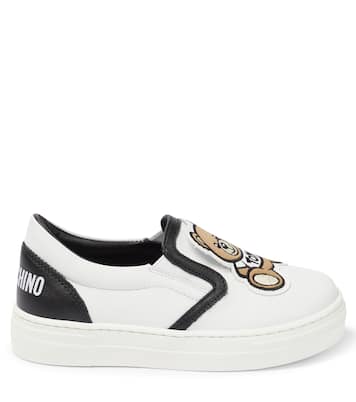 Sneakers in pelle con orsetto | Moschino Kids