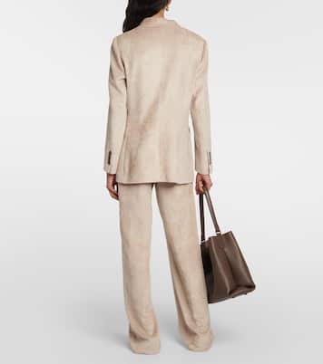 Double-breasted corduroy velvet blazer | Brunello Cucinelli