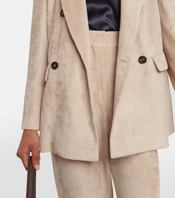 Double-breasted corduroy velvet blazer | Brunello Cucinelli