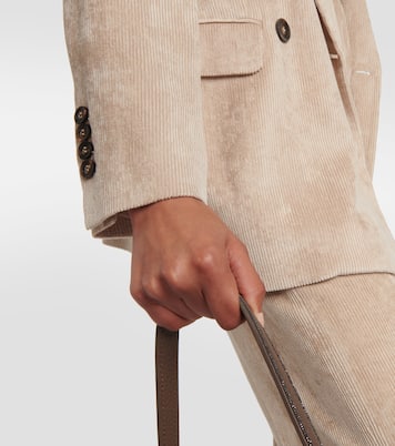 Double-breasted corduroy velvet blazer | Brunello Cucinelli