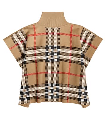 Ginny checked wool-blend poncho | Burberry Kids