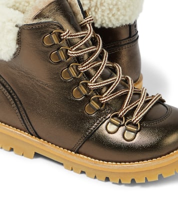 Schnürstiefel aus Leder mit Shearling | Petit Nord