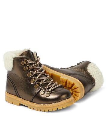 Schnürstiefel aus Leder mit Shearling | Petit Nord