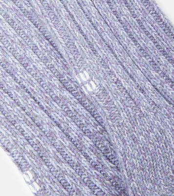 Calze in cashmere e lana con logo | Miu Miu