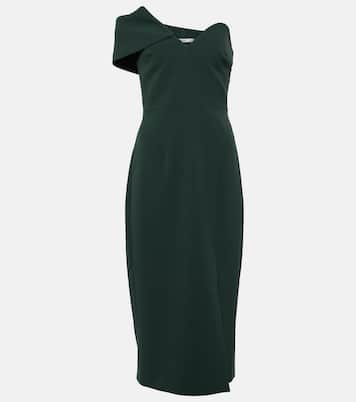 Vestido midi asimétrico Opal de crepé | Safiyaa