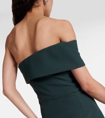 Vestido midi asimétrico Opal de crepé | Safiyaa