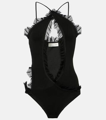 Carina georgette-trimmed bodysuit | Christopher Esber