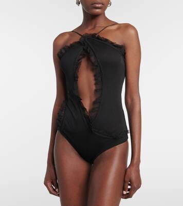 Carina georgette-trimmed bodysuit | Christopher Esber