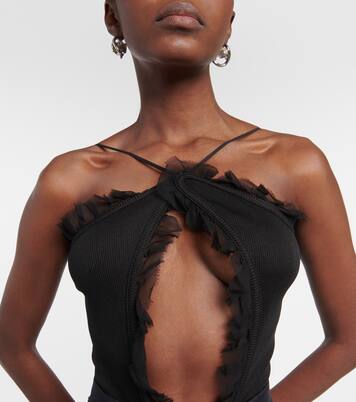 Carina georgette-trimmed bodysuit | Christopher Esber