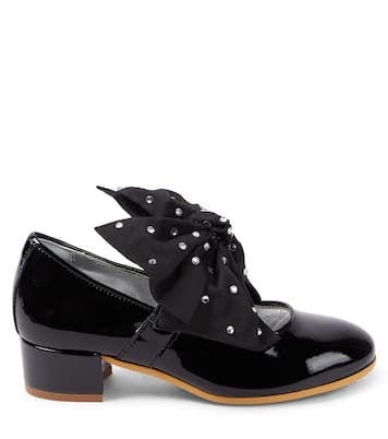 Bow-detail patent leather Mary Jane pumps | Monnalisa