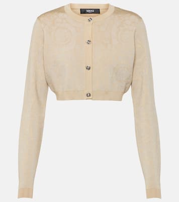 Cárdigan cropped Barocco de lamé | Versace