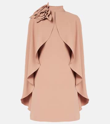 Abito corto in cady con applicazioni floreali | Elie Saab