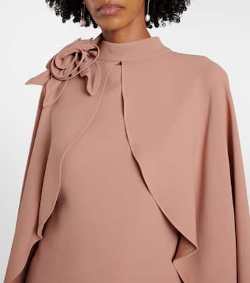 Abito corto in cady con applicazioni floreali | Elie Saab