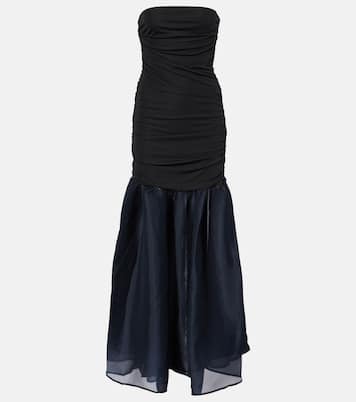 Liya ruched jersey and organza gown | Staud