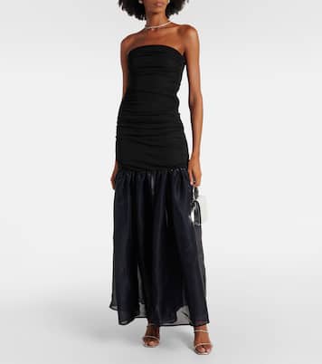 Liya ruched jersey and organza gown | Staud