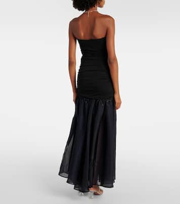 Liya ruched jersey and organza gown | Staud