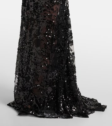 Sequined open-back lace gown | Victoria Beckham