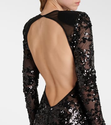 Sequined open-back lace gown | Victoria Beckham