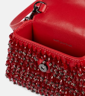 Borsa Bow Micro in pelle con perline | Self-Portrait