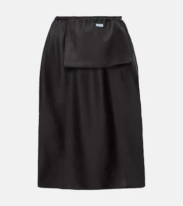 Falda midi de sarga de seda | Prada