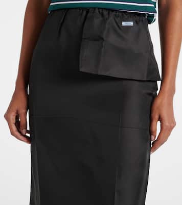 Falda midi de sarga de seda | Prada