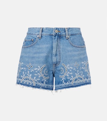 Short en jean brodé | Ganni