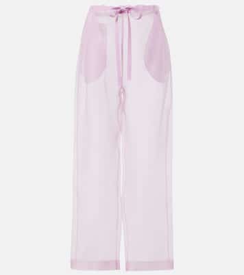 Pantaloni Trenton in organza di misto seta | Khaite