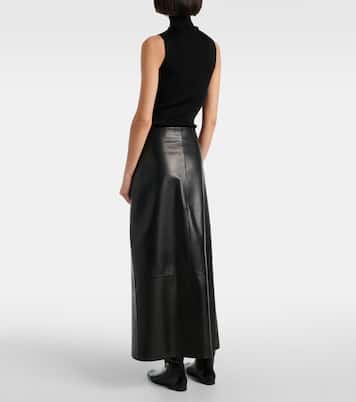 Quinn leather wrap skirt | Khaite